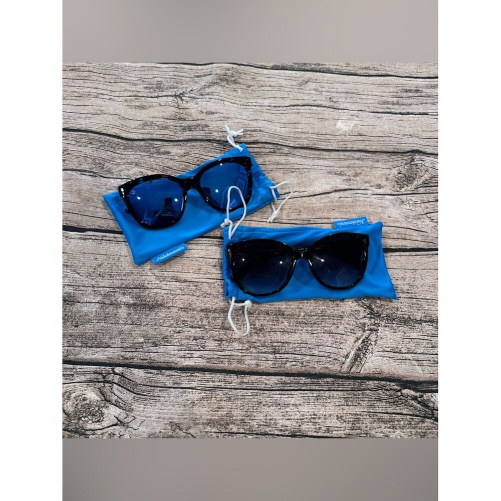 Lot of 2 Knockaround Deja View Sunglasses; Black Tortoise & Black/Blue Tortoise